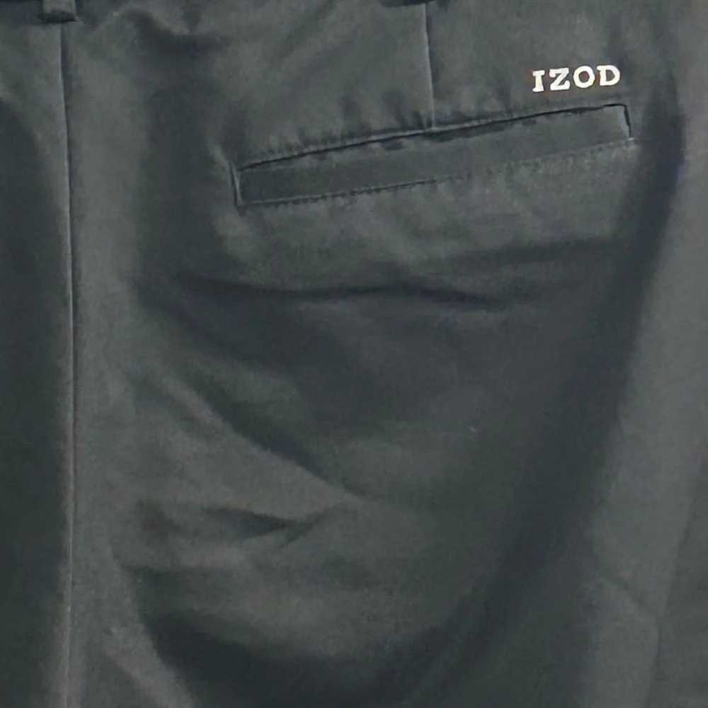 Izod Men's Black Dress Pants Size 38x32 Classic Fit Golf Wear‎ - Picture 7 of 12